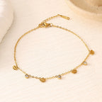 Star Moon Heart Clover Titanium Steel Bracelet — 18K Gold Plated