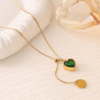 Pearl Shell Zirconia Pendant Necklace — 18K Gold Plated Stainless Steel
