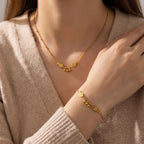 MAMA Letter Lock Clavicle Necklace — 18K Gold 304 Stainless Steel