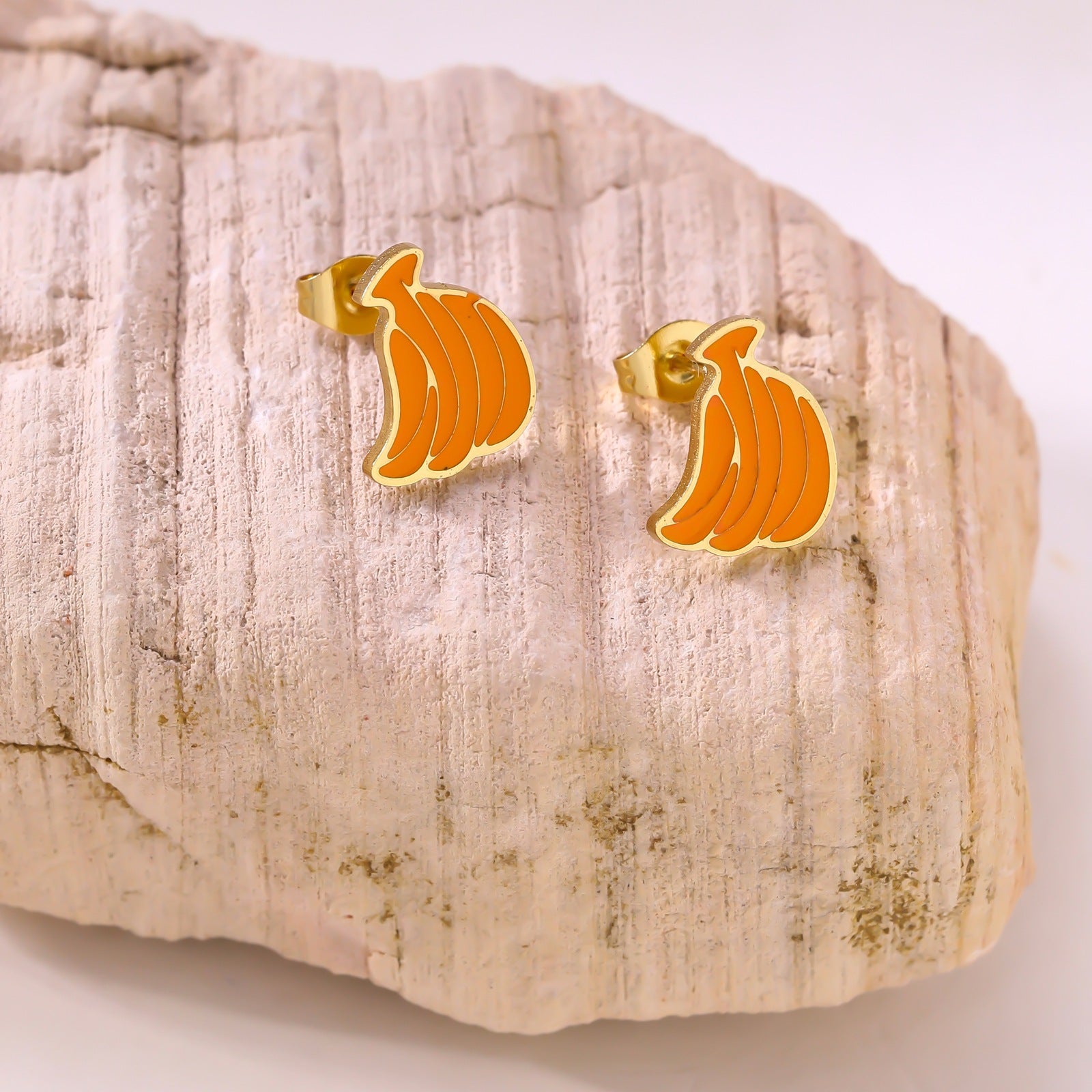 Creative Fruit Strawberry Pineapple Banana Cherry Earrings — Stainless Steel