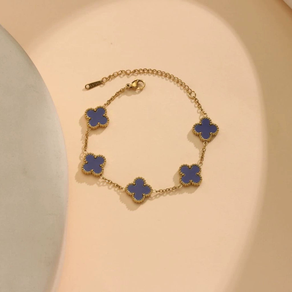 Four Leaf Clover Bracelet — 18K Gold Plated Stainless Steel