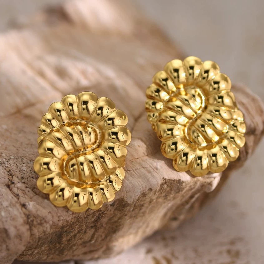 Retro Geometric Oil-Pressed Stud Earrings — 16 Styles Stainless Steel