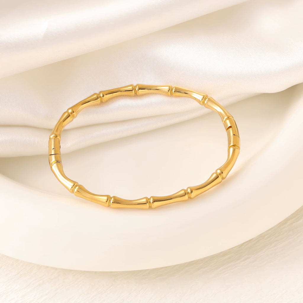 Titanium Steel Bangle Set — 18K Gold Plated Minimalist