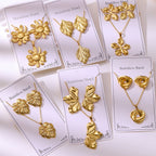 Retro Palace Starfish Earrings & Necklace Set — 18K Gold Plated