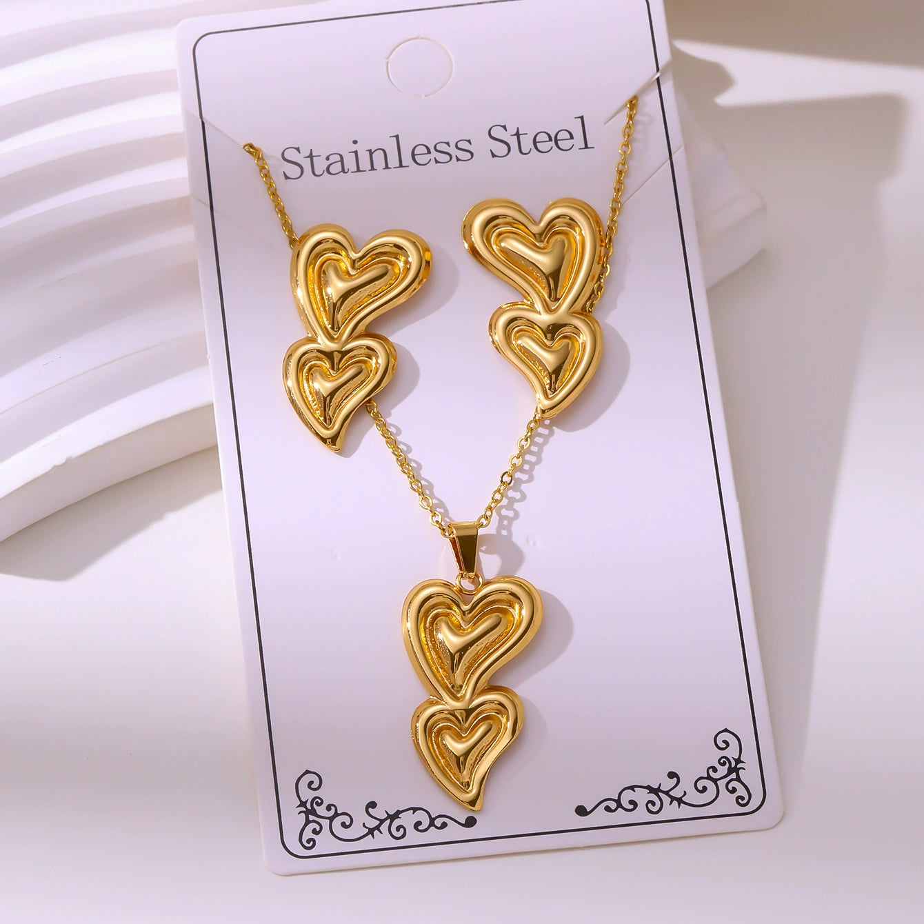 Retro Palace Starfish Earrings & Necklace Set — 18K Gold Plated