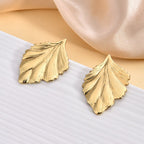304 Stainless Steel Oil-Pressed Stud Earrings — Retro Irregular Geometric