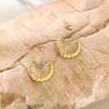 Cast Pearl Geometric Stud Earrings — 18K Gold Plated Titanium Steel