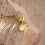 Geometric Hammered Irregular Stainless Steel Earrings — Niche Minimalist