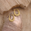 Geometric Hammered Irregular Stainless Steel Earrings — Minimalist