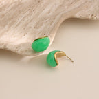 Vintage Resin Oval Stud Earrings — Light Luxury Blending