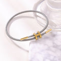 3mm H-Link Steel Wire Rope Bracelet — Adjustable 3D Gold Plated Titanium Steel