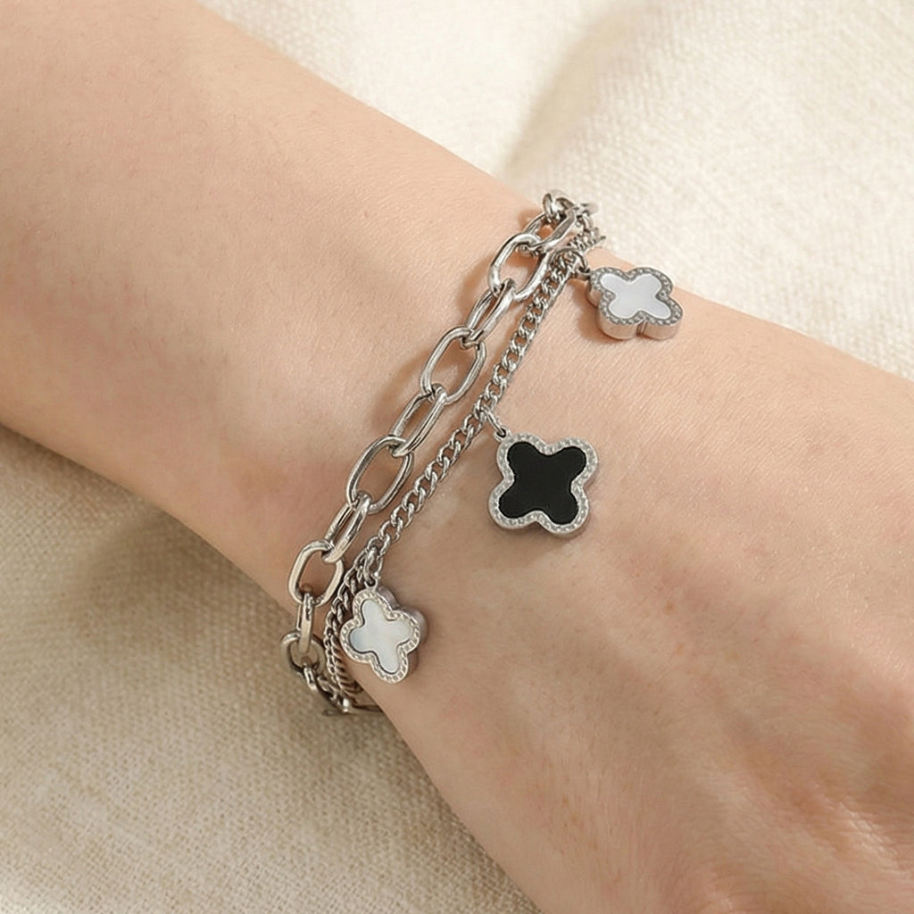 Four-Leaf Clover Bracelet — Titanium Steel Light Luxury