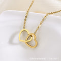 Heart Double Ring Necklace — Love Pendant Choker Chain