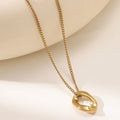 Butterfly Moon Pearl V-Chain Necklace — 18K Gold Plated Titanium Steel